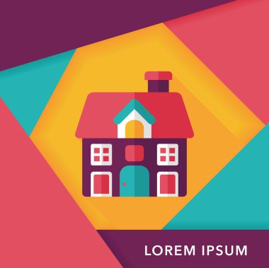 Bina evi uzun gölge, eps10 düz simgesiyle