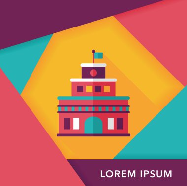 Bina kale uzun gölge, eps10 düz simgesiyle