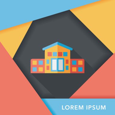Bina evi uzun gölge, eps10 düz simgesiyle