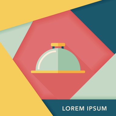 Uzun Gölge, eps10 ile restoran cloche düz simgesi