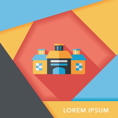 Bina uzun gölge, eps10 düz simgesiyle