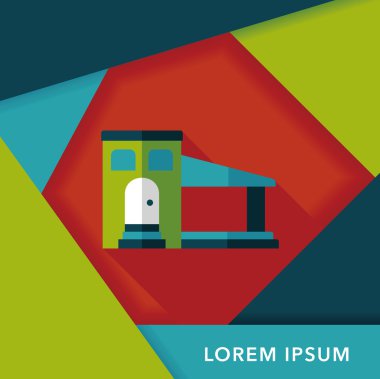 Bina uzun gölge, eps10 düz simgesiyle