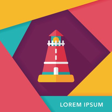 Deniz feneri uzun gölge, eps10 düz simgesiyle