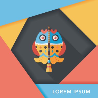 Çin yeni yılı uzun gölge, eps, düz simgesiyle Çince lu balık.