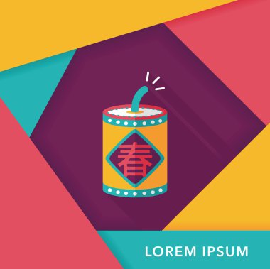 Çin yeni yılı düz simgesi, Çin festival cou eps10, word fu