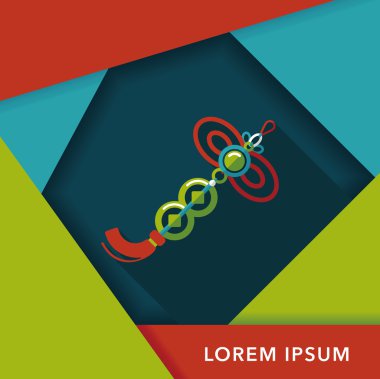 Uzun Gölge, eps10, şanslı Çince Çin yeni yılı düz simgesi