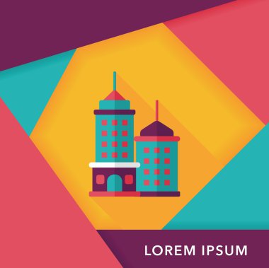 Uzun Gölge, eps10 ile ticari bina düz simgesi