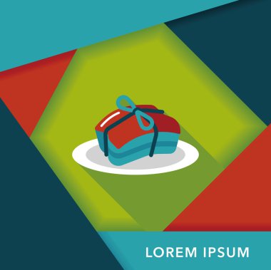 Çin yeni yılı uzun gölge, eps10, Çin cuisi ile düz simgesi