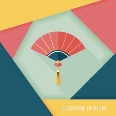 Çin yeni yılı uzun gölge, eps10, Çin foldi ile düz simgesi