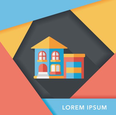 Bina uzun gölge, eps10 düz simgesiyle