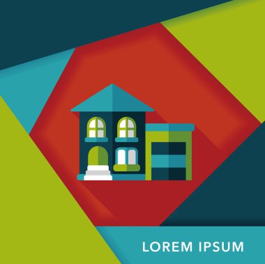 Bina uzun gölge, eps10 düz simgesiyle