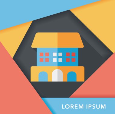 Bina uzun gölge, eps10 düz simgesiyle