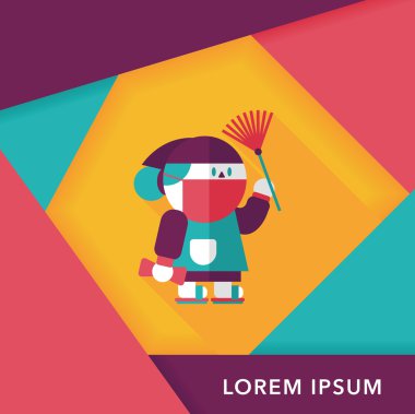 Çin yeni yılı uzun gölge, eps10, ne zaman çene düz simgesiyle