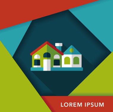 Bina uzun gölge, eps10 düz simgesiyle