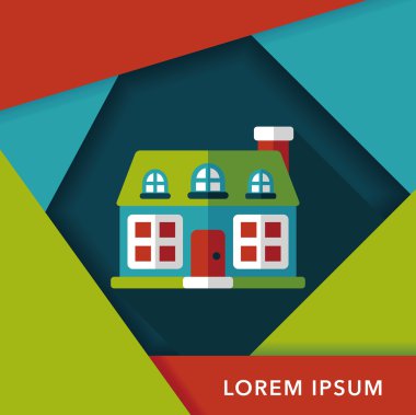 Bina uzun gölge, eps10 düz simgesiyle