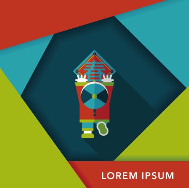 Çin yeni yılı uzun gölge, eps10, küçük bo düz simgesiyle