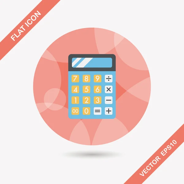 Platte calculatorpictogram met lange schaduw, eps10 — Stockvector