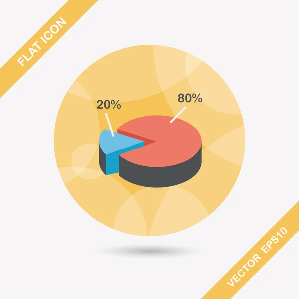 Gráfico de negocios icono plano con sombra larga, eps10 — Vector de stock