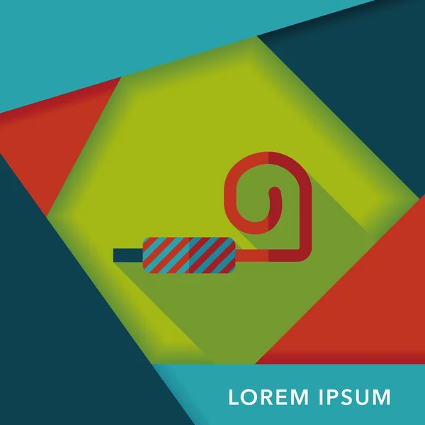 Party horn flad ikon med lang skygge, eps10 – Stock-vektor