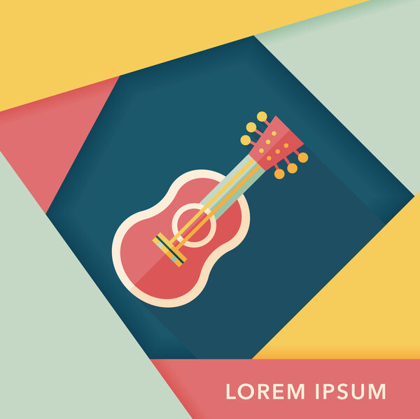 икона гитары с длинной тенью
