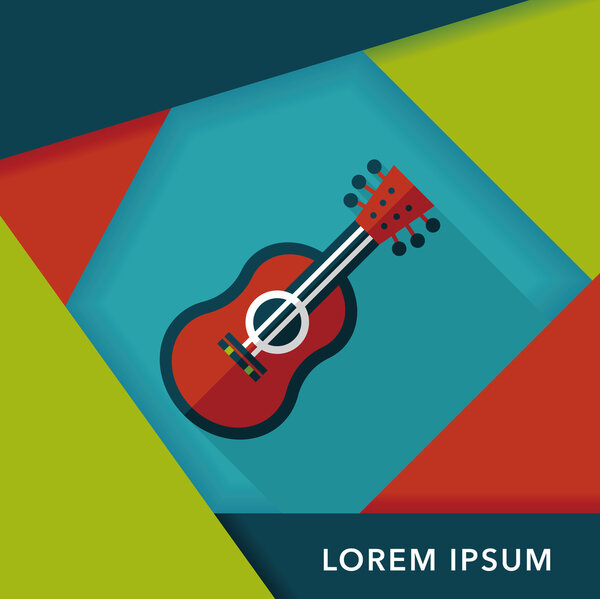 икона гитары с длинной тенью
