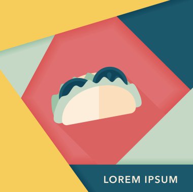 sandviç uzun gölge, eps10 düz simgesiyle