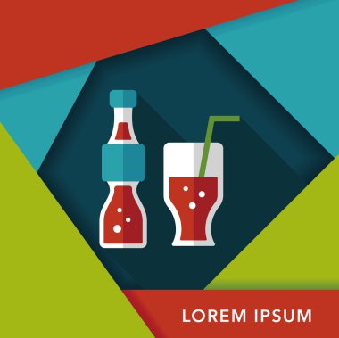 Uzun Gölge, eps10 ile soda içmek düz simgesi