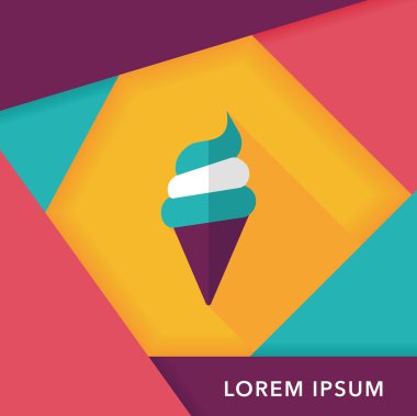 Uzun Gölge, eps10 dondurma düz simgesi