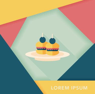 sandviç uzun gölge, eps10 düz simgesiyle