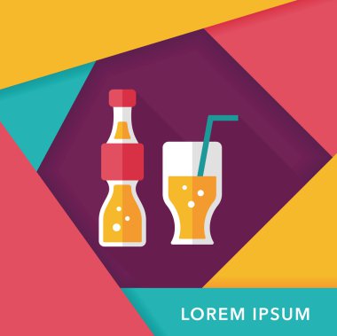 Uzun Gölge, eps10 ile soda içmek düz simgesi