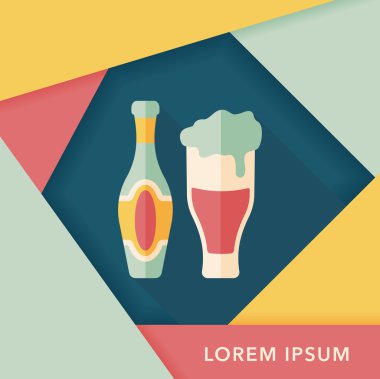 Uzun Gölge, eps10 şarap düz simgesi