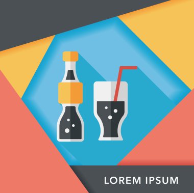 Uzun Gölge, eps10 ile soda içmek düz simgesi