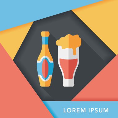 Uzun Gölge, eps10 şarap düz simgesi