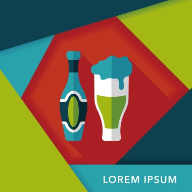 Uzun Gölge, eps10 şarap düz simgesi