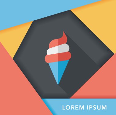 Uzun Gölge, eps10 dondurma düz simgesi