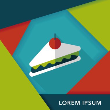 sandviç uzun gölge, eps10 düz simgesiyle