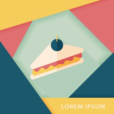 sandviç uzun gölge, eps10 düz simgesiyle