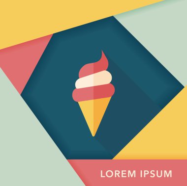 Uzun Gölge, eps10 dondurma düz simgesi