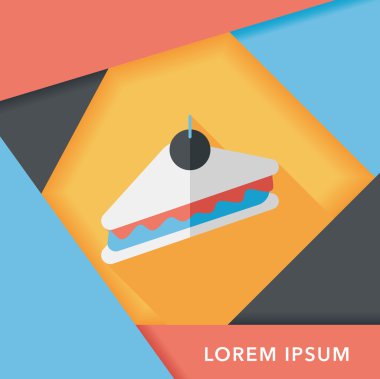 sandviç uzun gölge, eps10 düz simgesiyle