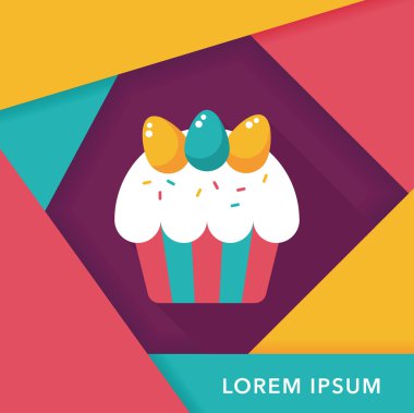 Paskalya keki uzun gölge, eps10 düz simgesiyle