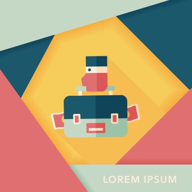 Uzun Gölge, eps10 ile iş çanta düz simgesi