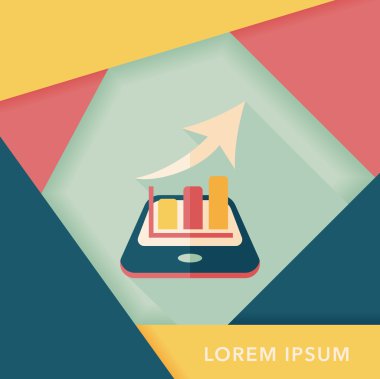 iş grafik düz simgesini uzun gölge, eps10 ile