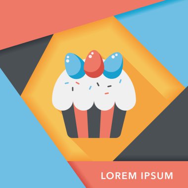 Paskalya keki uzun gölge, eps10 düz simgesiyle