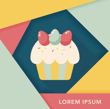 Paskalya keki uzun gölge, eps10 düz simgesiyle