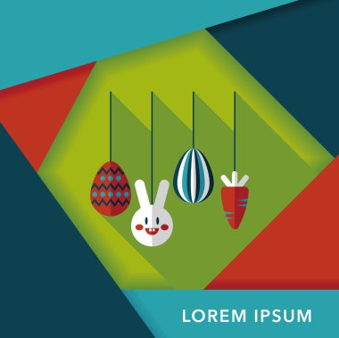 Uzun Gölge, eps10 düz simgesiyle asılı Paskalya