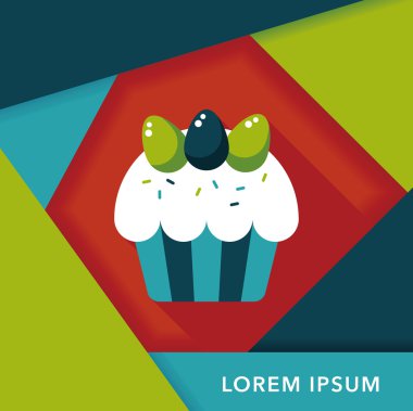 Paskalya keki uzun gölge, eps10 düz simgesiyle