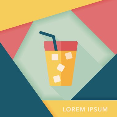 Uzun Gölge, eps10 ile soda içmek düz simgesi