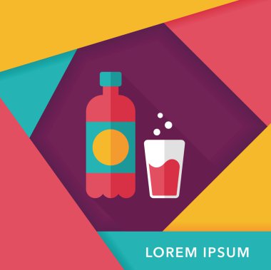 Uzun Gölge, eps10 ile soda içmek düz simgesi