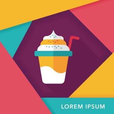 Uzun Gölge, eps10 dondurma düz simgesi