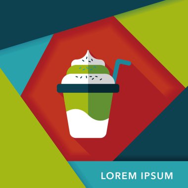 Uzun Gölge, eps10 dondurma düz simgesi